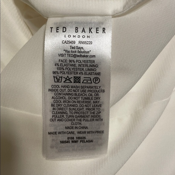 Ted Baker Boat Neck Knee Length Dress Ivory - Picture 3 of 7